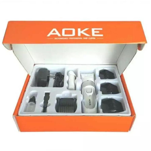 Aoke Ak-6688 Rechargeable Hair And Beard Trimmer For Men - White (1Year Warranty)